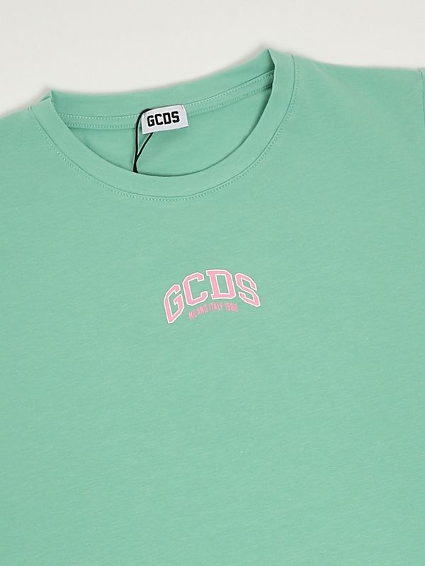 3. Vestido de niña de algodón elástico. Verde menta GCDS c1gjqb545j336