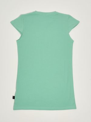 2. Vestido de niña de algodón elástico. Verde menta