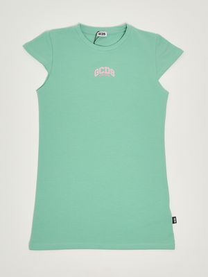 1. Vestido de niña de algodón elástico. Verde menta
