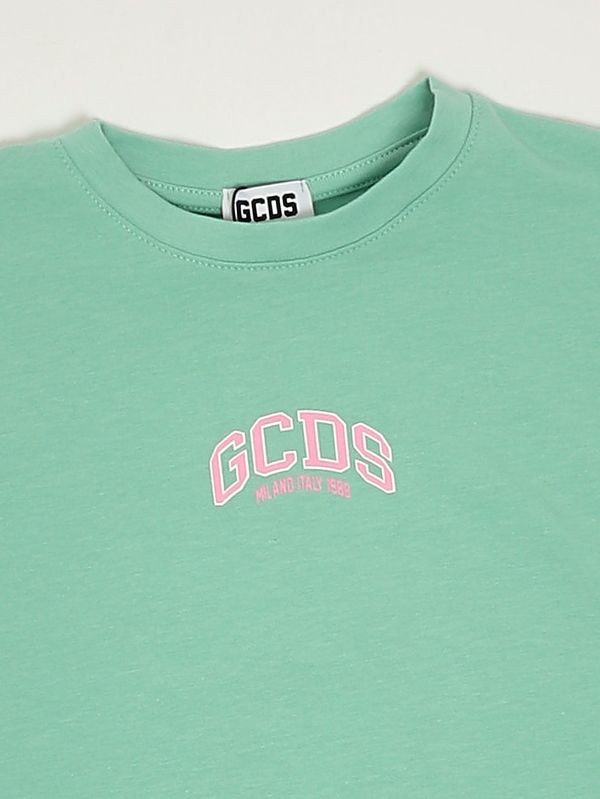 3. Vestido de niña de algodón elástico. Verde menta GCDS c1gkqb545j336