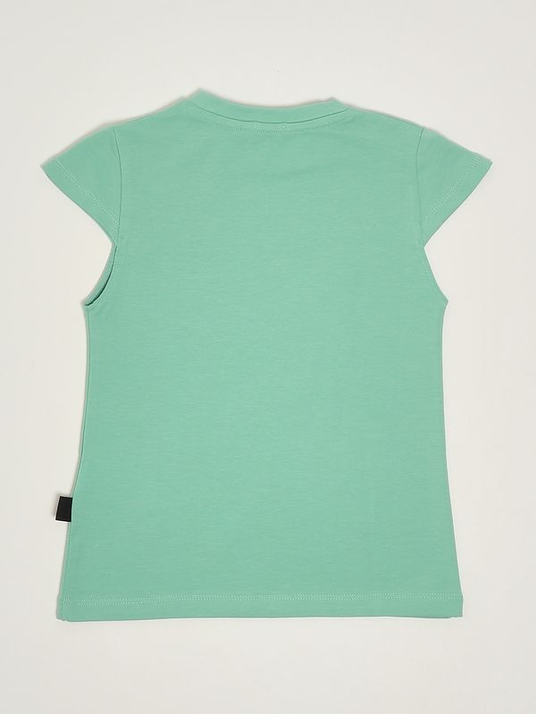2. Vestido de niña de algodón elástico. Verde menta GCDS c1gkqb545j336
