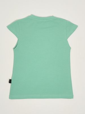 2. Vestido de niña de algodón elástico. Verde menta
