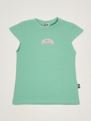 1. Vestido de niña de algodón elástico. Verde menta