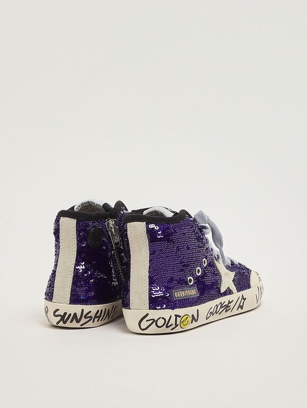 3. Mädchen-Sneaker Francy mit Pailletten Hellblau Golden Goose gyf00114f008084