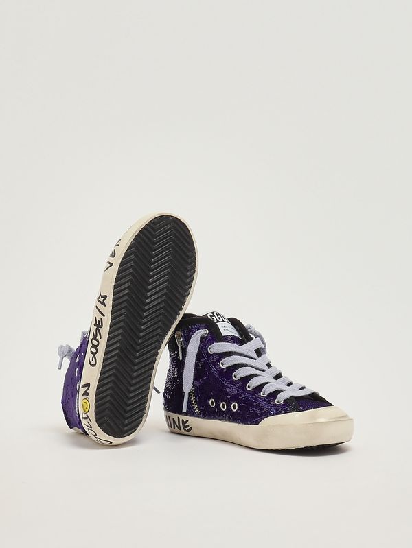 4. Mädchen-Sneaker Francy mit Pailletten Hellblau Golden Goose gyf00114f008084