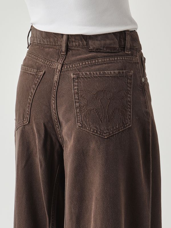 5. Jeans donna in lyocell e cotone Marrone Pinko 106228a32p