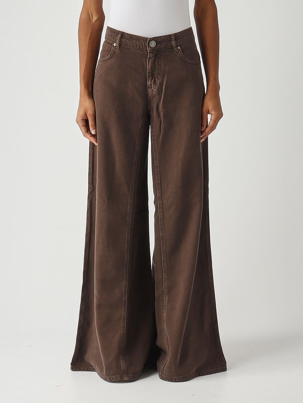 Women's lyocell and cotton jeans Brown Pinko