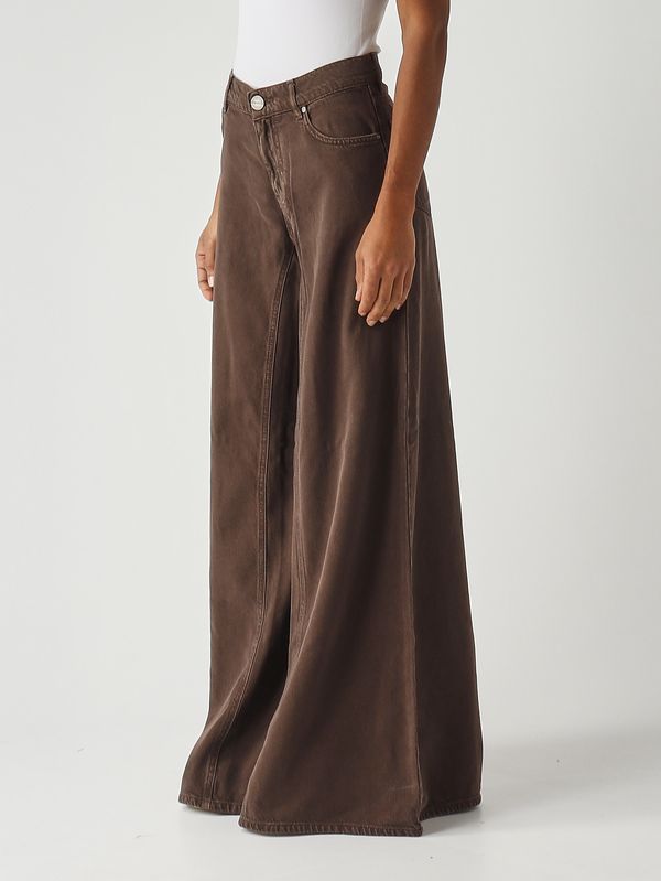 3. Jeans donna in lyocell e cotone Marrone Pinko 106228a32p