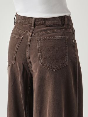 5. Jeans donna in lyocell e cotone Marrone