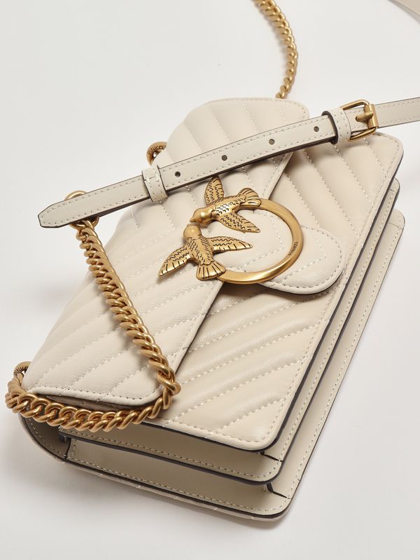 6. Women's Love One Mini DC bag in nappa leather White Pinko 100074a0gk