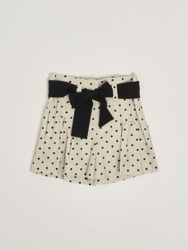 1. Mädchen-Shorts aus Baumwolle Beige-Schwarz Monnalisa 11g4137600