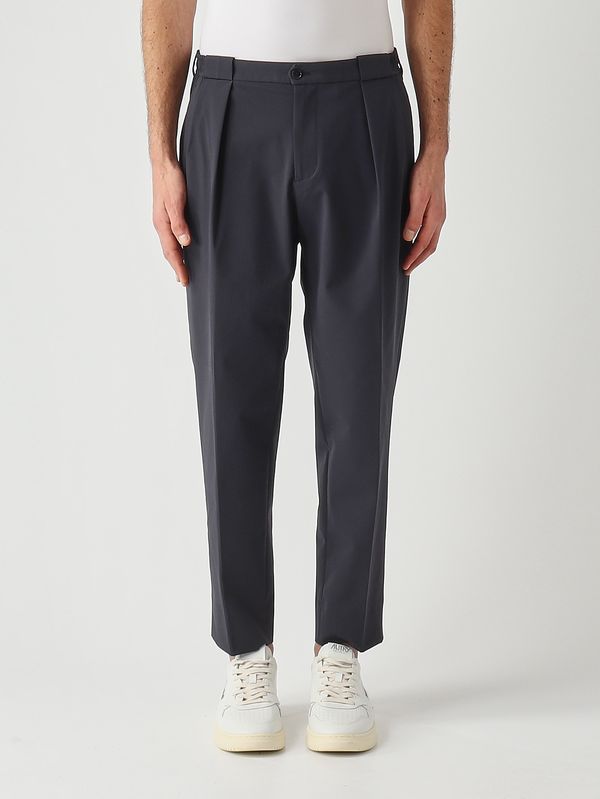 1. Pantalone uomo Portobello Easy Fit in tessuto tecnico stretch Navy Briglia portobellop300162