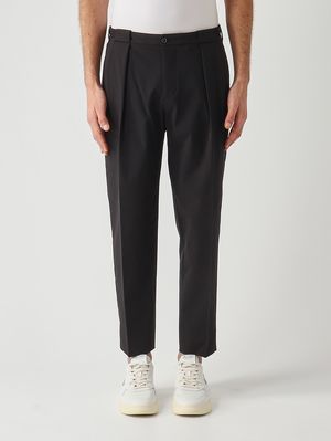 1. Pantalon homme Portobello Easy Fit en tissu technique extensible Noir