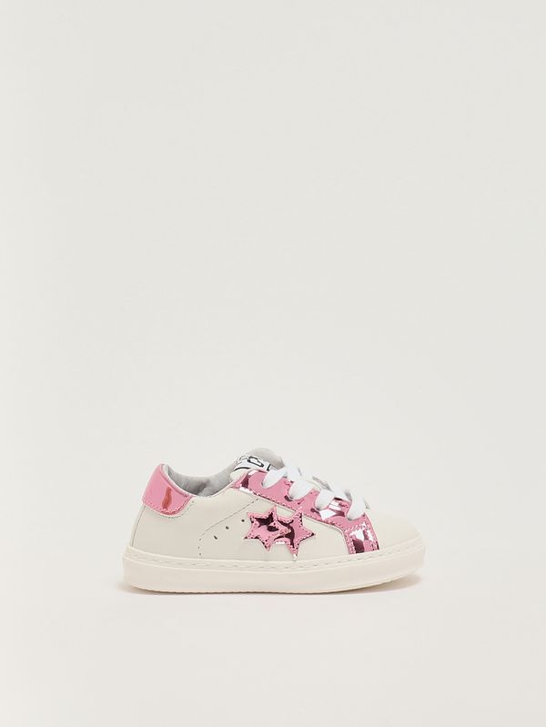 1. Sneakers neonato in pelle Bianco-Rosa 2Star 2sb3405