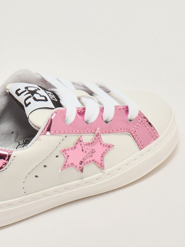 5. Sneakers neonato in pelle Bianco-Rosa 2Star 2sb3405