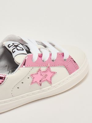 5. Sneakers neonato in pelle Bianco-Rosa