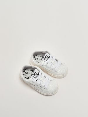 2. Girls' leather sneakers White