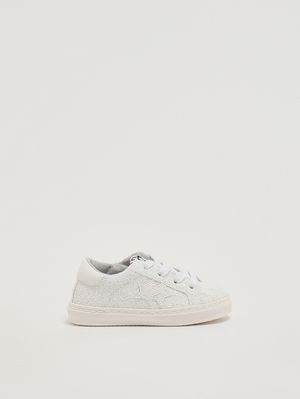 1. Girls' leather sneakers White