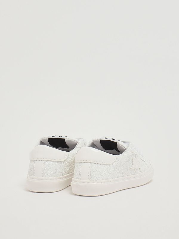 3. Girls' leather sneakers White Glitter 2Star 2sb3416