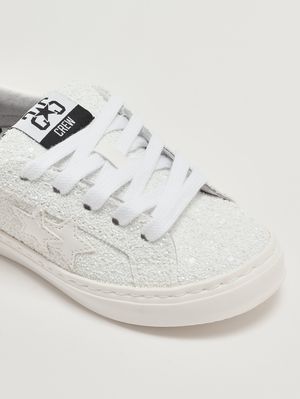 5. Girls' leather sneakers White Glitter