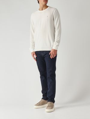 2. Herren-Slim-Fit-Pullover aus reiner Baumwolle, 100% Better Cotton Weiß