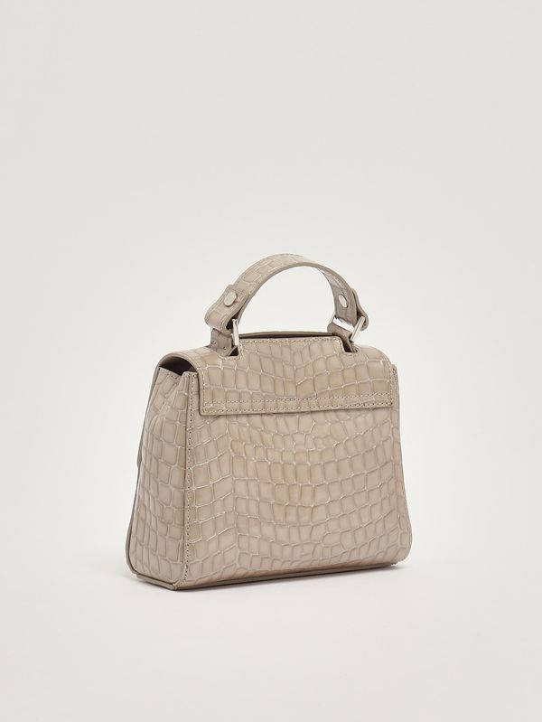 3. Women's Sveva XS Croc Glow leather bag Sand Orciani b02019cgw