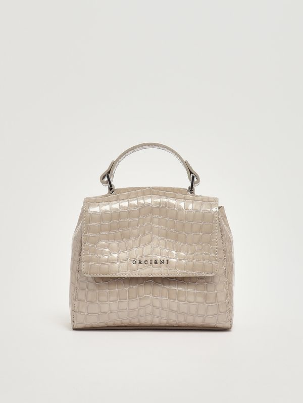 Women's Sveva XS Croc Glow leather bag Sand Orciani