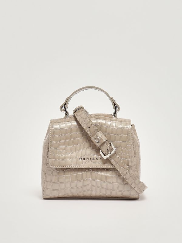 4. Women's Sveva XS Croc Glow leather bag Sand Orciani b02019cgw