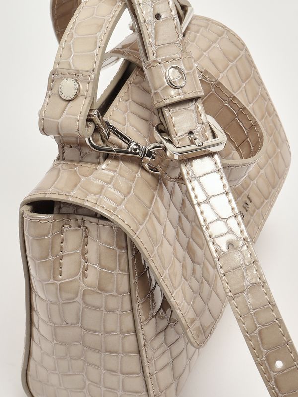 6. Women's Sveva XS Croc Glow leather bag Sand Orciani b02019cgw