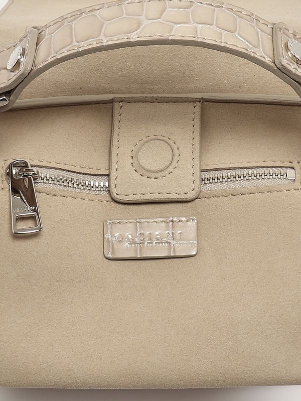 5. Women's Sveva XS Croc Glow leather bag Sand Orciani b02019cgw