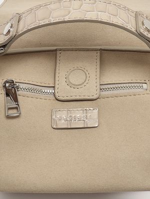 5. Women's Sveva XS Croc Glow leather bag Sand
