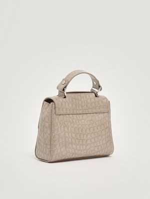 3. Women's Sveva XS Croc Glow leather bag Sand