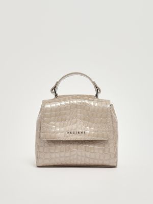1. Women's Sveva XS Croc Glow leather bag Sand