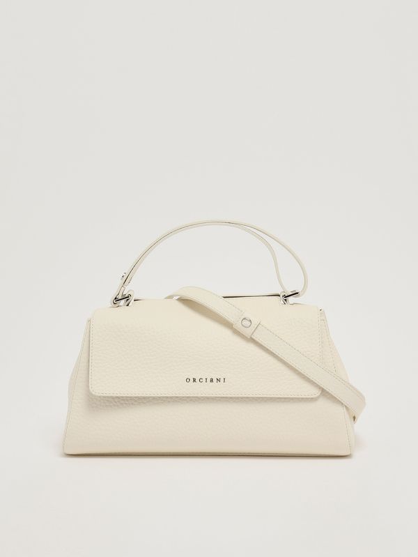 4. Borsa donna Sveva Longuette Soft in pelle martellata Bianco Orciani b02159sof