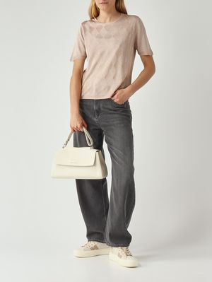 2. Borsa donna Sveva Longuette Soft in pelle martellata Bianco