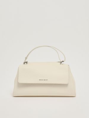 1. Borsa donna Sveva Longuette Soft in pelle martellata Bianco