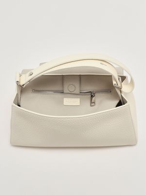 5. Borsa donna Sveva Longuette Soft in pelle martellata Bianco