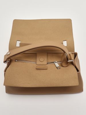5. Borsa donna Sveva Longuette Soft in pelle martellata Biscotto