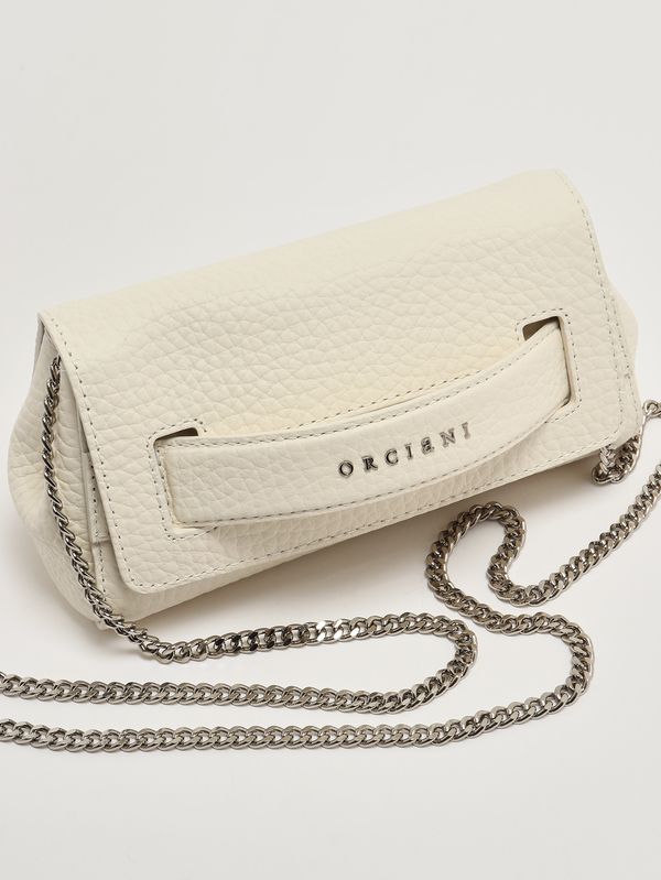 6. Bolso de mujer Gossip Soft de piel martillada Blanco Orciani b02169sof