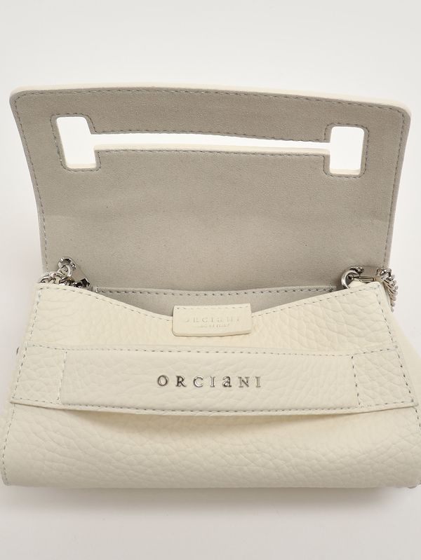 5. Bolso de mujer Gossip Soft de piel martillada Blanco Orciani b02169sof