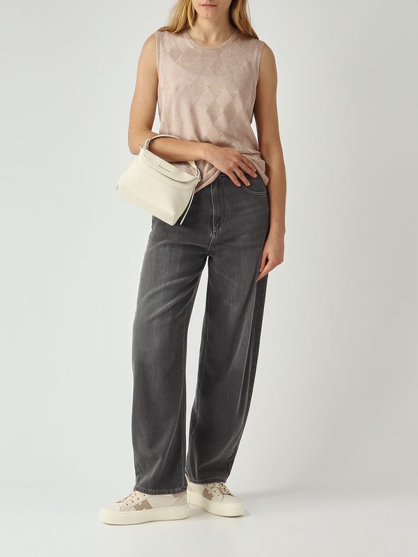 2. Bolso de mujer Nana Small Soft de piel granulada Blanco Orciani b02175sof