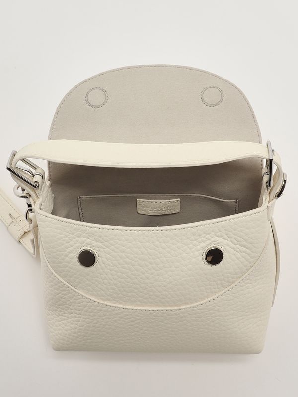 5. Bolso de mujer Nana Small Soft de piel granulada Blanco Orciani b02175sof