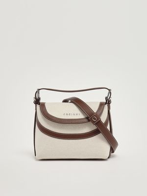 4. Borsa donna Nana Soft Small Savana in canvas e pelle Cocoa
