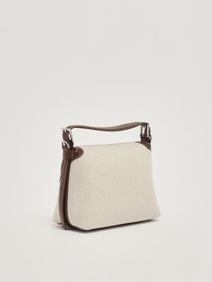 3. Borsa donna Nana Soft Small Savana in canvas e pelle Cocoa