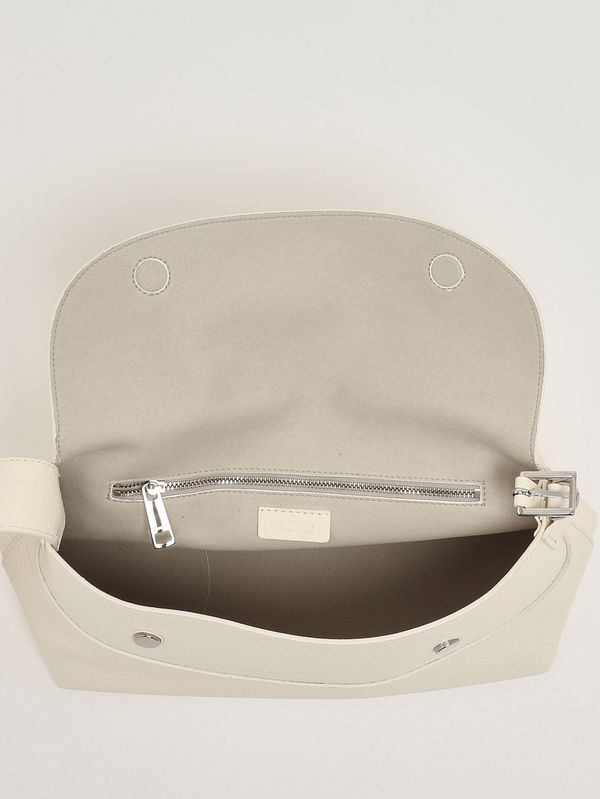 5. Women's Nana Soft Midi bag in pebbled leather White Orciani b02176sof