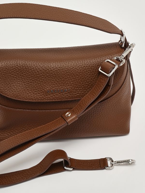 6. Sac femme Nana Soft Midi en cuir grainé Cacao Orciani b02176sof
