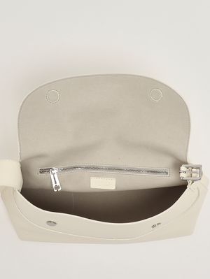 5. Women's Nana Soft Midi bag in pebbled leather White