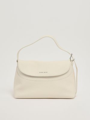1. Women's Nana Soft Midi bag in pebbled leather White