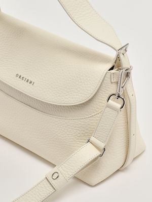 6. Women's Nana Soft Midi bag in pebbled leather White