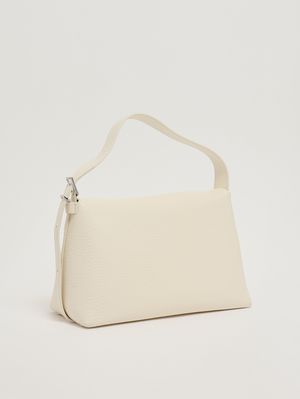 3. Women's Nana Soft Midi bag in pebbled leather White
